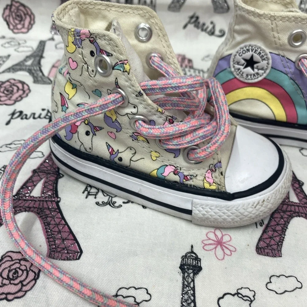Converse Chuck Taylor Infant Size 3 Shoes Unicorn And Rainbow Sneakers Casual
